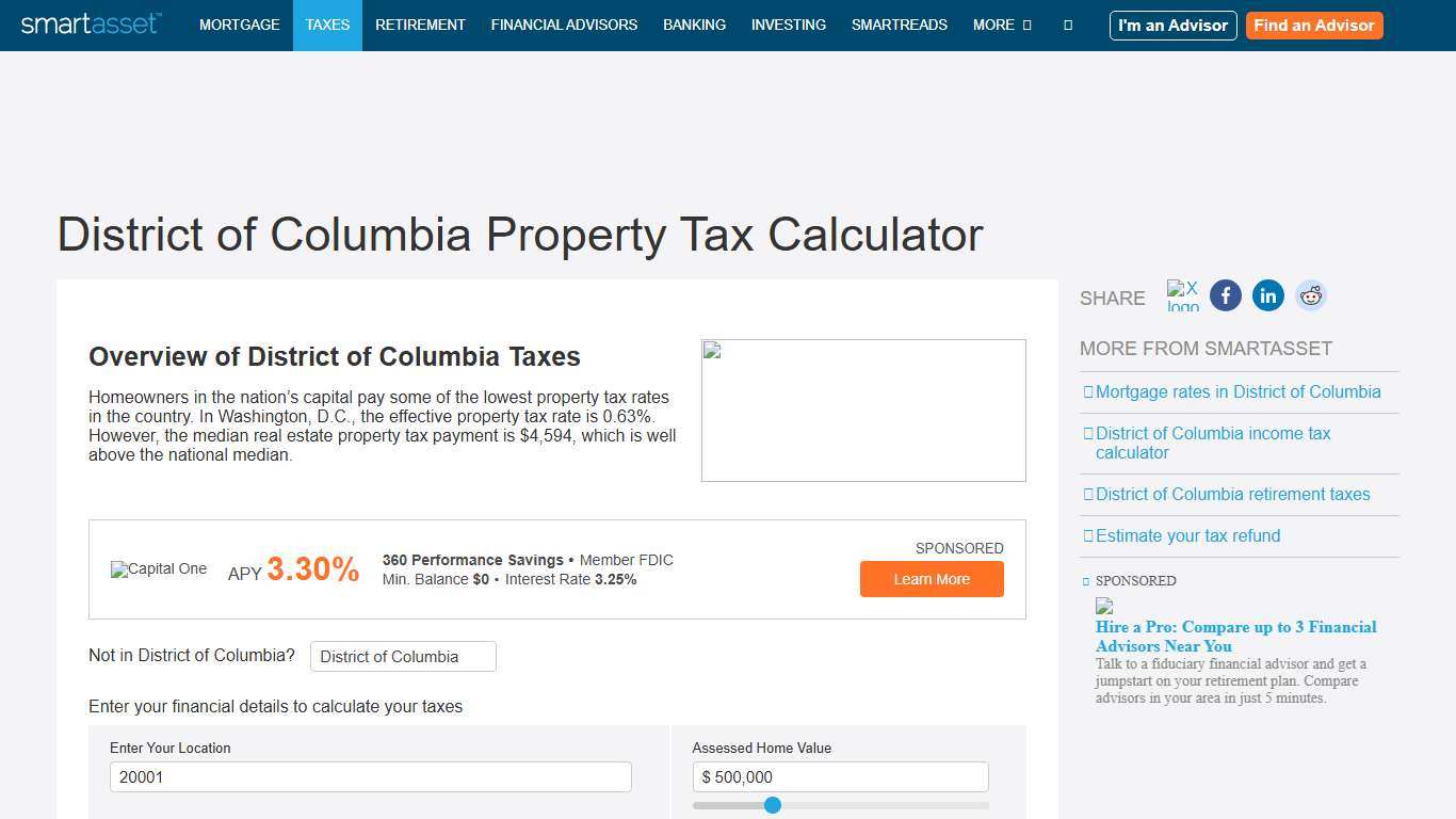 District of Columbia Property Tax Calculator - SmartAsset